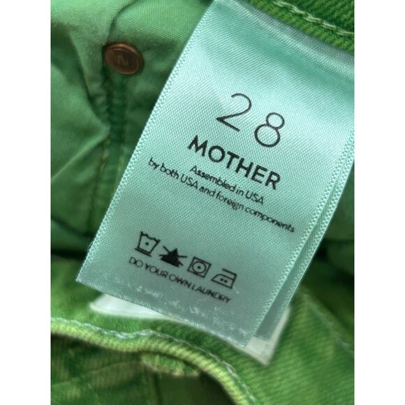 Mother Womens The Thrasher Jeans High Rise Button Fly Denim Kelly Green Size 28 - Picture 7 of 13